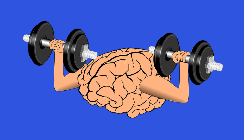 Human brain lifting weights