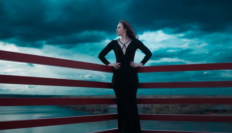 Lady standing with strong posture